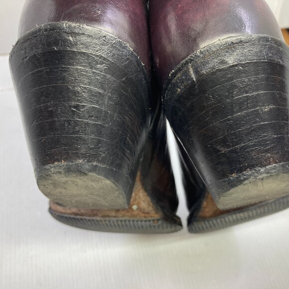 MEZCALERO Mexico western cowboy burgundy womens boots sz 5 1/2 EE - Picture 5 of 9